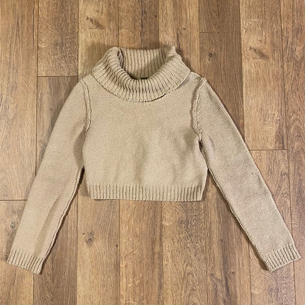 Tan/Nude Free People Cropped Sweater